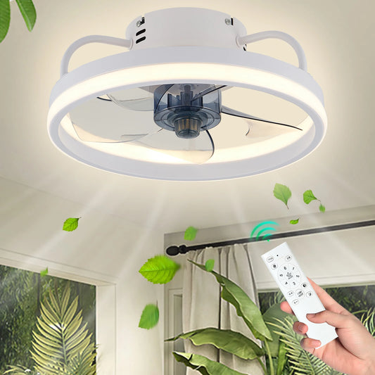 Smart Deckenventilator 33 cm, 55W, verdeckter Rotor, LED-CCT, Fernbedienung & App