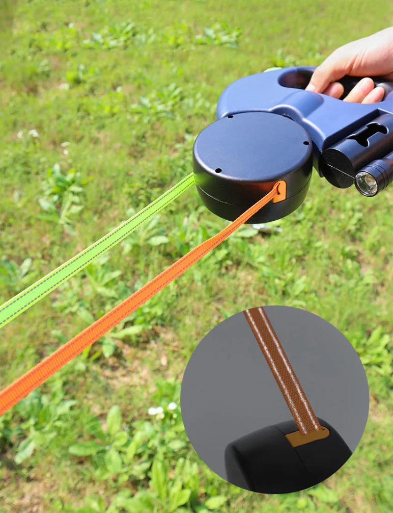 Doppelleine mit LED & 360° Drehung